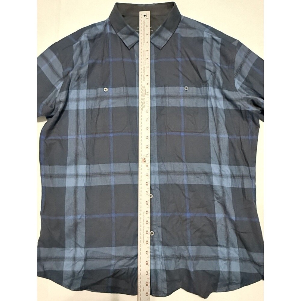 Kühl Fugitive Men’s 2XL Soft Flannel Button Up Blue Plaid Shirt Long Sleeve - Picture 10 of 13
